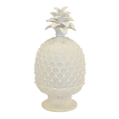A unique home decor piece, this 32CM (H) X 20CM (D) ceramic porcelain planter pot is crafted of beautiful coral resin pineapple white, perfect for adding a stylish touch to any interior. An eye-catching accent piece for living rooms, bedrooms, and bathrooms.  Coral resin pineapple white  Size  32CM (H) X 20CM (D)  Ceramic porcelain decor planter pot.  Unique Interiors