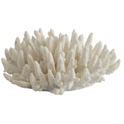 Coral Spiked White measures 32CM (W) x 12CM (H) and features a coral sculpture in a light blue hue, creating one-of-a-kind interiors.  Coral spiked White   Size  32CM (W) X 12CM (H)  Coral Sculpture Light Blue  Unique Interiors