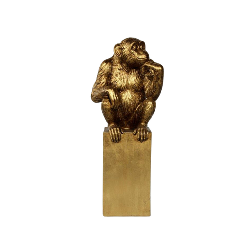 Searching for a touch of cheer in your space? Consider this exclusive gold monkey - it&