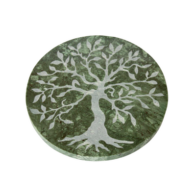 This stunning Green Tree Of Life Marble Board boasts a 20CM DIAM circumference, making it the perfect choice for hosting dinner with friends and family, including a delicious cheese platter. Enhance your interiors with this unique accent piece!  Delivery 5 - 7 working days