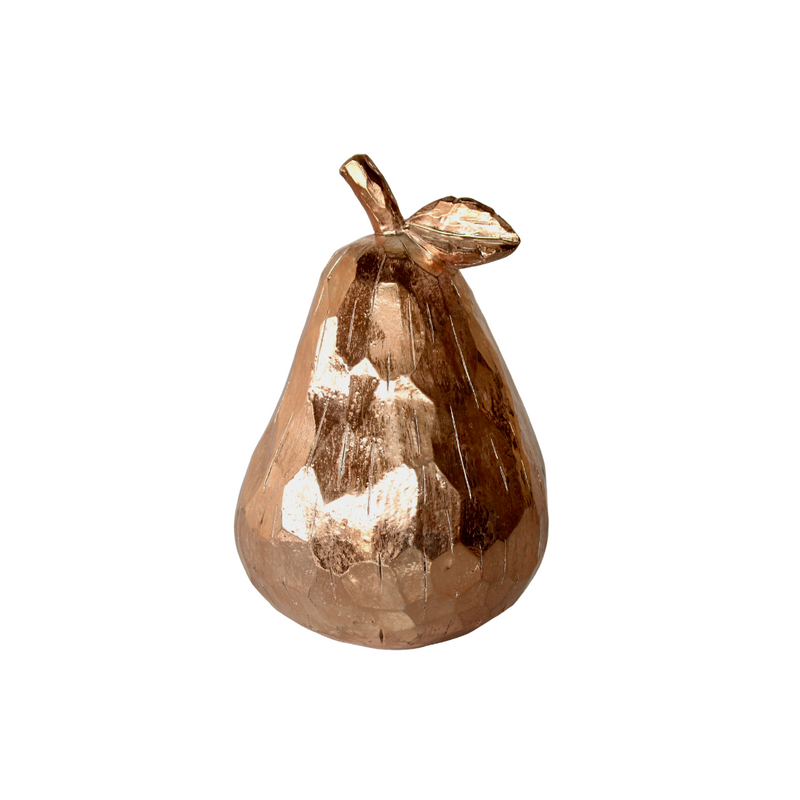 The Large Copper Pear Ornament is ideal for an elegant and modern look. This 16 x 16 cm ornament is well-crafted with its unique interiors lifestyle, perfect for updating any study or kitchen. Add sophistication and subtle charm to any room with this beautiful copper pear ornament.  Delivery 5 - 7 working days