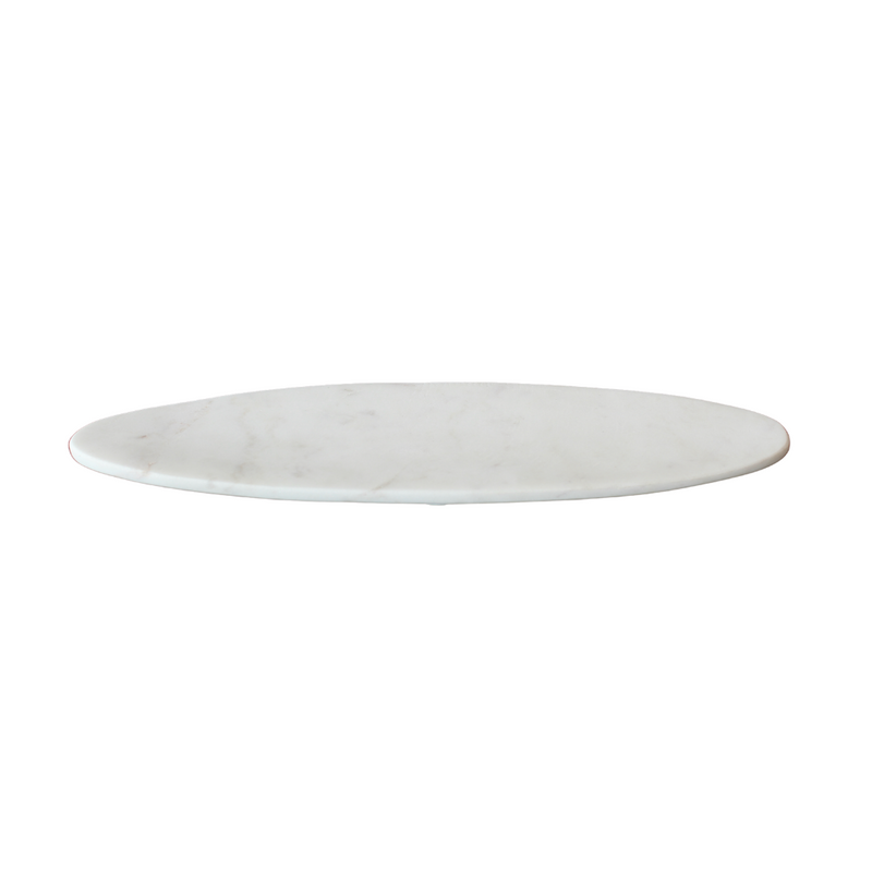 Add a sophisticated touch to your dinner table with this stylish marble thin oval board 37x10cm. Perfect for serving cheese and other dishes, this unique board will make any meal a special occasion. Its size of 37x10cm makes it just the right length for seating several people around and making it easy to reach and share your favorite foods.  Delivery 5 - 7 working days