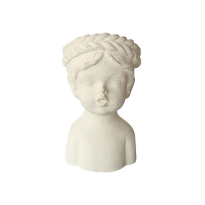 This 37X20CM large white planter, featuring plaited hair, is a great addition to any home's design.  Delivery 5 - 7 working days