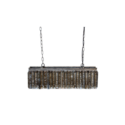 This medium antique silver glass pendent light is the ideal blend of metal and a contemporary spin on a cozy atmosphere. Measuring 23X78X22CM.  Delivery 5 - 7 working days