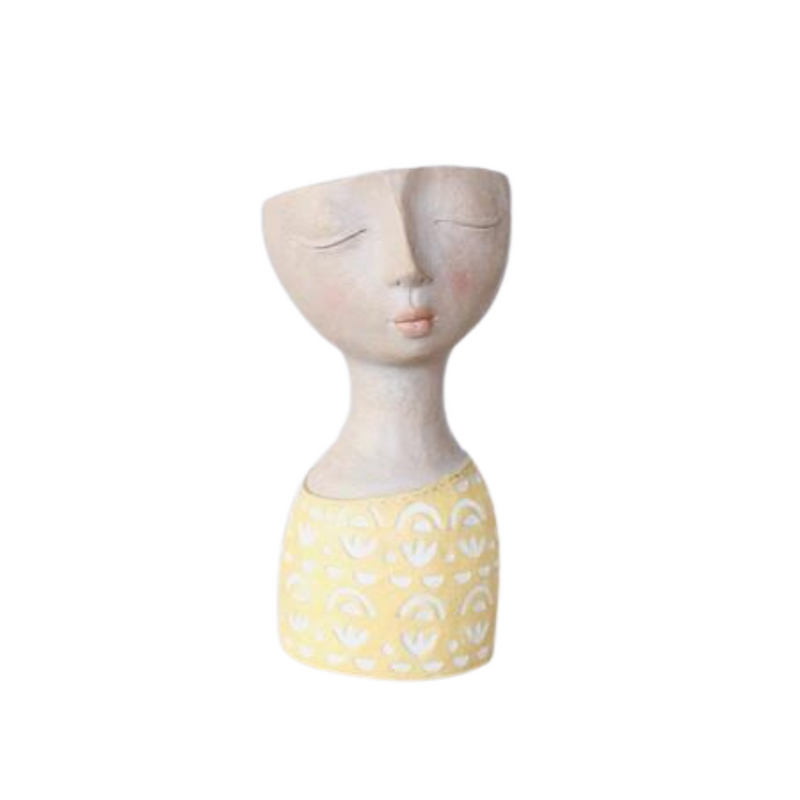 This Yellow Bust Flower Pot is an eye-catching addition to any home décor. Its distinctive design is sure to add a unique flair to any space. With 28X14CM dimensions, it&