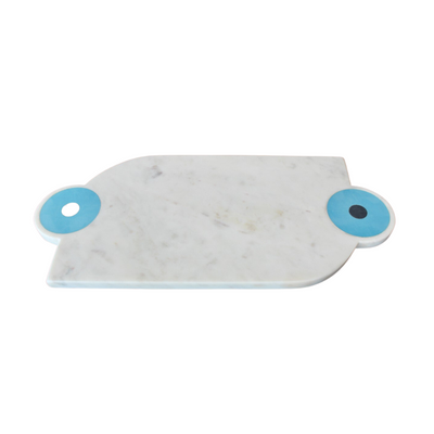 This eye-catching 44x20cm white marble tray with a blue spot is an excellent choice for a special gift.  Delivery 5 - 7 working days
