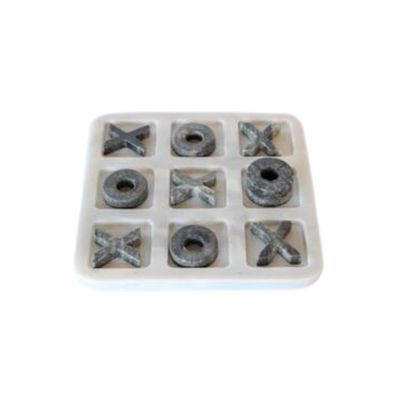 Is your home lacking entertainment?  Find it right here with the White & Grey marble noughts & crosses game.  This is the ideal present for any dwelling.  Dimensions:  20X20CM  Delivery 5 - 7 working days