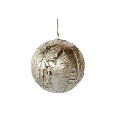 Small silver hanging ball  This is the perfect item for that empty spot in your home  Size: 14cm in diameter  Delivery between 5 - 7 working days