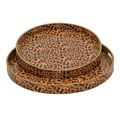 Introducing Our Latest Glass Interiors: Resin Tray Round Animal Print Set of 2! This Set Includes: 45CM X 4CM and 36CM X 4CM Dimensions.  Glass New Arrivals Interior  Unique Interiors  Resin Tray Round Animal Print Set of 2  Size  45CM X 4CM 36CM X 4CM