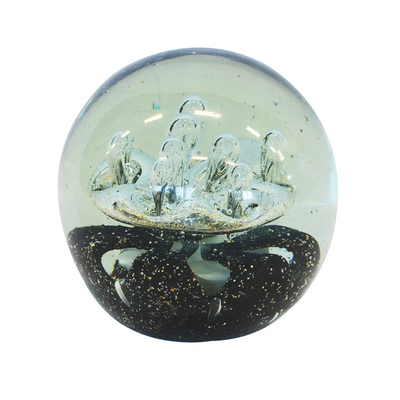 Paperweight ball black lava 15cm  15cm  A beautiful speckled glass paperweight. interior decor  Unique Interiors 