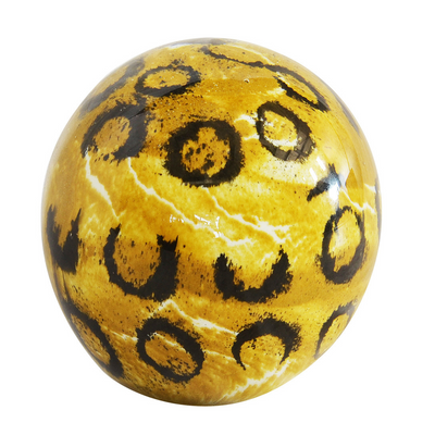 Paperweight ball leopard  Size  16CM  Yellow and black design glass ball Interior Design  Unique Interiors 