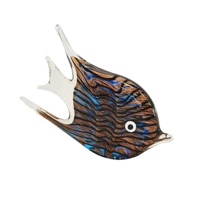This magnificent Paperweight Fish Zebra Agate (22cm x 14cm) is perfect for adding a touch of unique sophistication to your living space. Crafted from premium quality speckled glass, the paperweight features an interior decor that is sure to make a bold statement. Delight your guests with this truly one-of-a-kind decoration.  Paperweight fish zebra agate (22cm x 14cm)  A beautiful speckled glass paperweight. interior decor  Unique Interiors 