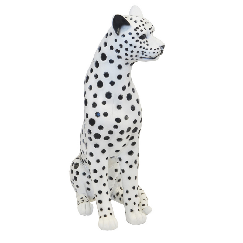 Resin leopard statue with black dots