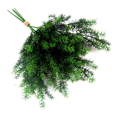 The Asparagus Fern Bunch features 65cm artificial stems designed for lasting beauty and easy maintenance. The realistic appearance is perfect for adding a touch of greenery to any space, without the hassle of watering or wilting. Transform your home or office into a vibrant oasis with this stunning asparagus fern bunch-UNIQUE INTERIORS