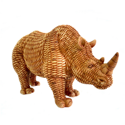 Experience the majesty of the Phoenix The Rhino. Measuring 30.5cm long and 16.5cm high, this natural-colored rhino features a stunning weave finish. With a weight of 830gms, it's a beautiful addition to any collection or décor-unique interiors