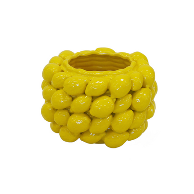 Introducing our large yellow ceramic lemon vase, standing at 22CM tall and 33CM in diameter. With its vibrant color and generous size, this vase will make a statement in any room. Made of high-quality ceramic, it is durable and visually appealing. Perfect for displaying a beautiful bouquet or as a standalone piece-UNIQUE INTERIORS