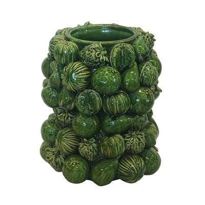Expertly crafted and elegantly designed, this Ceramic Mixed Fruit Green Tall piece will add a touch of sophistication to any space. Standing at 36cm tall with a diameter of 30cm, its vibrant colors and intricate details make it a stunning addition to your home decor-UNIQUE INTERIORS