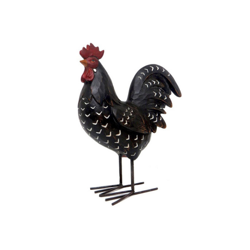 Experience the beauty of nature with our Rooster Daddy This 28CM H bird is sure to be a stunning addition to any home. The hen is perfect for both traditional and more modern spaces. Our Rooster Daddy is a perfect way to bring a bit of the outdoors inside.UNIQUE  INTERIORS.