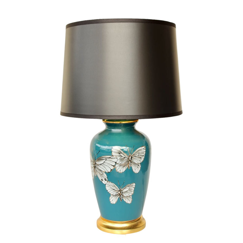 Blue 3 Butterfly Lamp Black Shade 68x40cm Table Lamp unique interiors lifestyle 