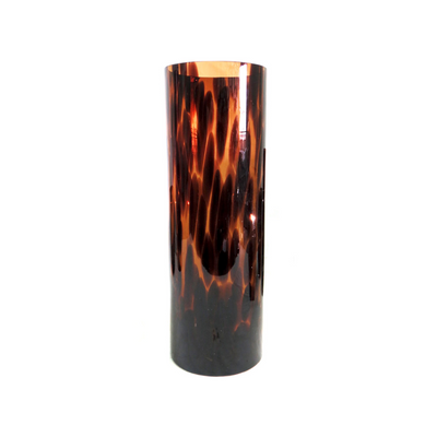 Atlas vase, a beautifully shaped jar container that features a unique tortoise shell glass design. This vase is the perfect addition to any space, whether you're looking for a statement piece to display on a shelf or mantel or a functional container for your favorite flowers or plants.