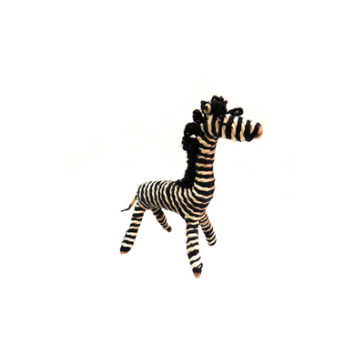 This handmade Zebra adds a whimsical touch to any home. Crafted from jute sisal and cotton, it stands 17cm x 19cm tall. With its naive and quirky design, it's perfect for creating a one-of-a-kind look in your living room, bedroom, or office.