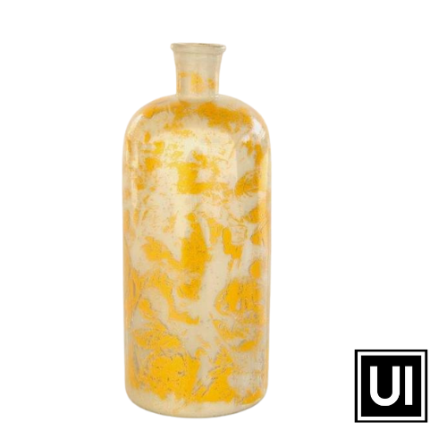 Yellow glass bottle 32x12cm