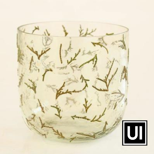 Conifer twig glass vase 13x13cm
