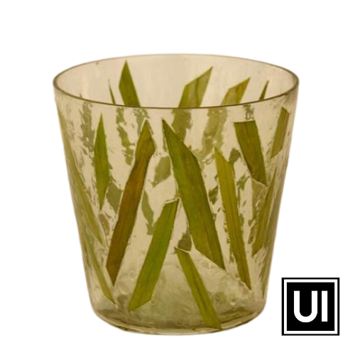Clear leaf glass vase 14x14cm