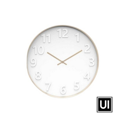 Unique Interiors White With Brown Clock Hands