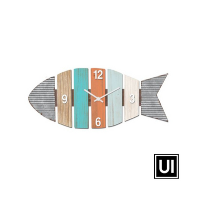 Unique Interiors Wall Clock - Colourful Fish