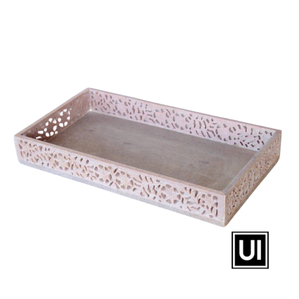 Unique Interiors Pink soap stone cut out marble tray 