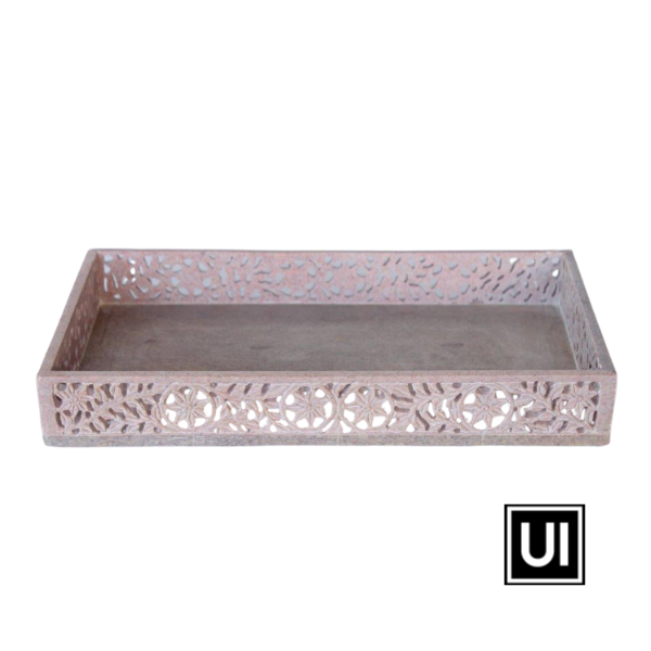 Pink soap stone cut out marble tray