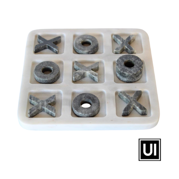 White & Grey marble noughts & crosses game