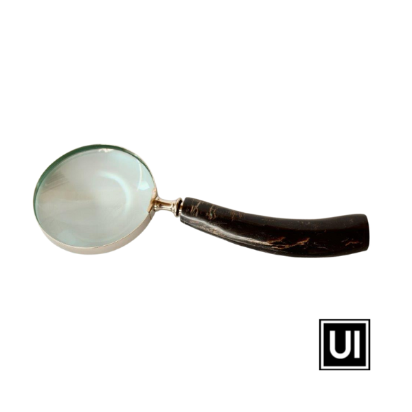Unique Interiors Silver magnifying glass horn handle