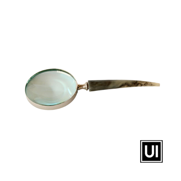 Silver magnifying glass horn handle