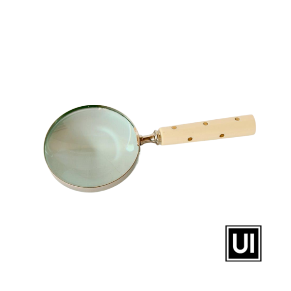 Unique Interiors Silver magnifying glass with brass detail