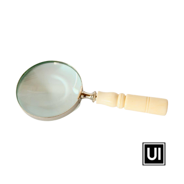 Unique Interiors Silver magnifying glass with cream handle 