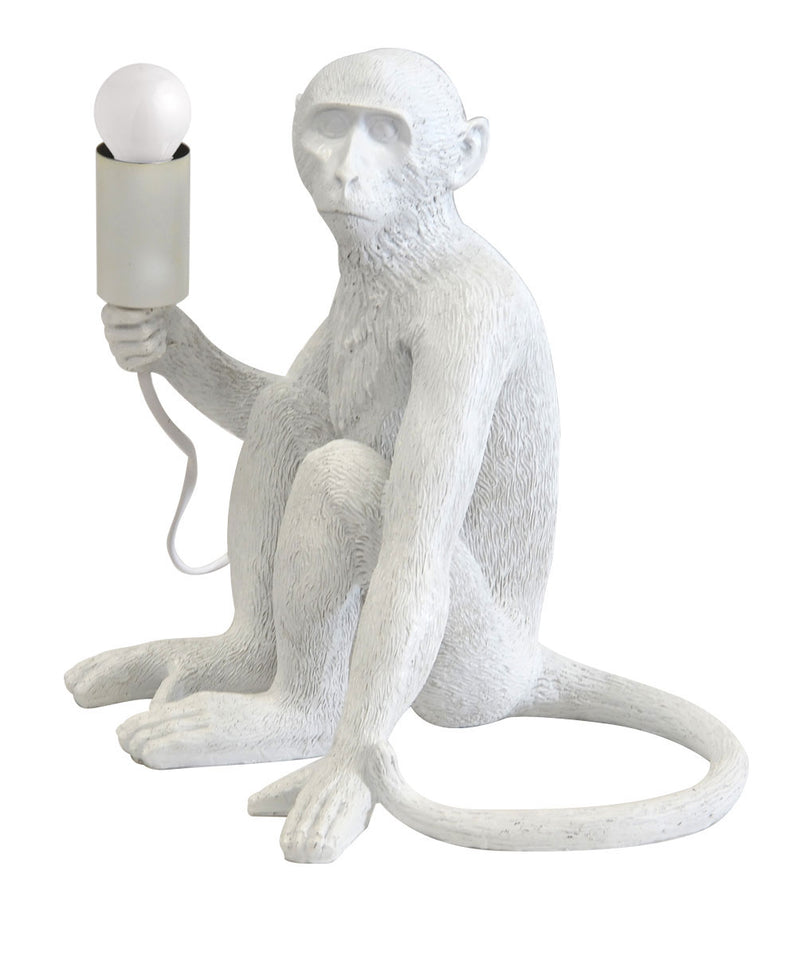 Resin monkey Lamp excluding globe white