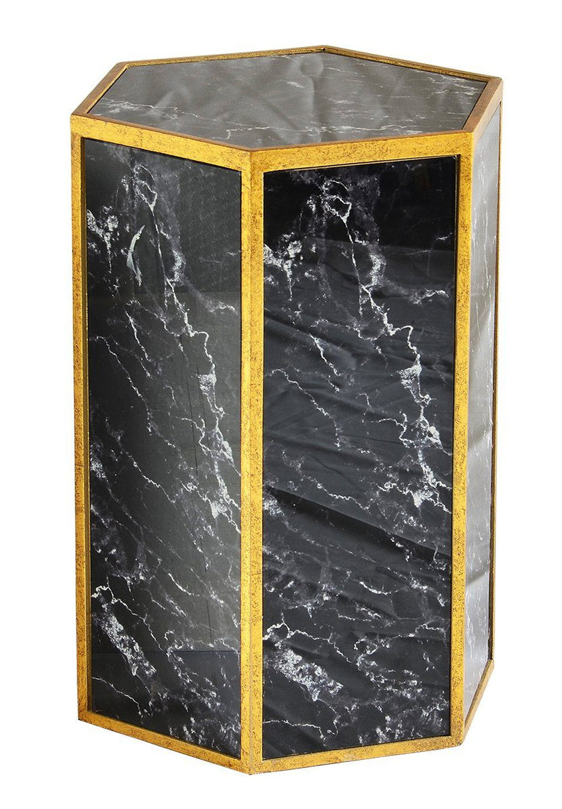Unique Interiors Lifestyle Glass stool marble black Occasional Tables