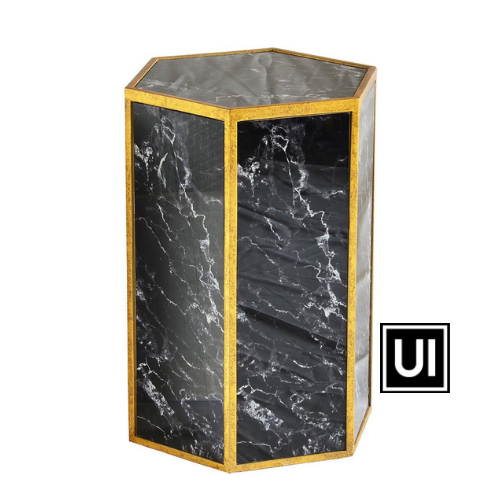 Unique Interiors Lifestyle Glass stool marble black Occasional Tables