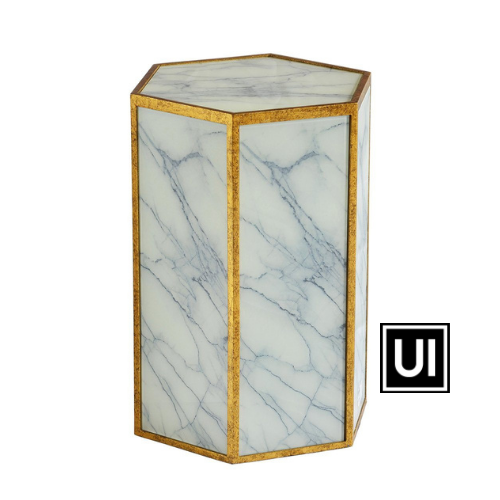 Unique Interiors Lifestyle Glass stool marble White Occasional Tables
