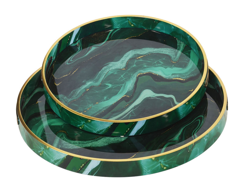 Glass Tray Agate set of 2