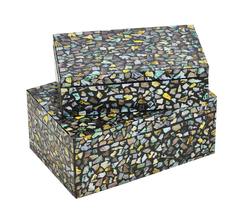 Mop box mosaic black Set of 2