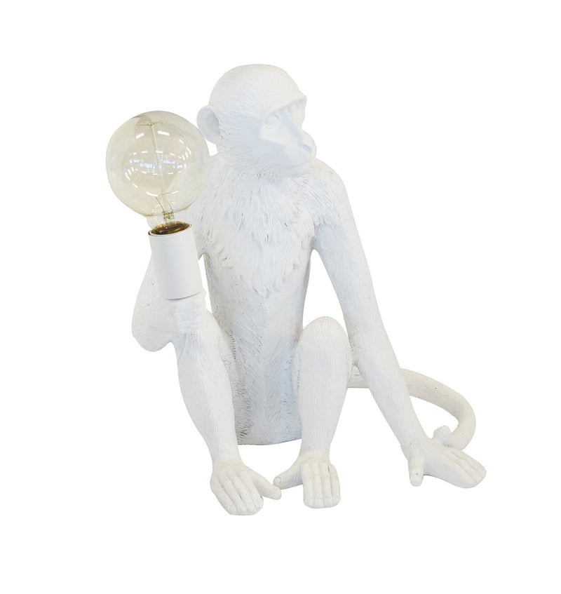 Resin monkey lamp x.large white