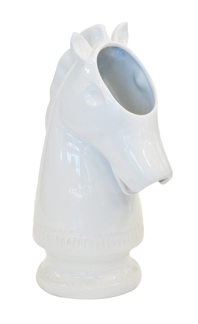 Ceramic horse bust white