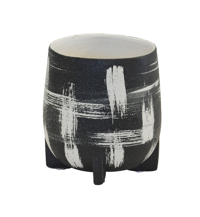 Ceramic tartan votive black & white