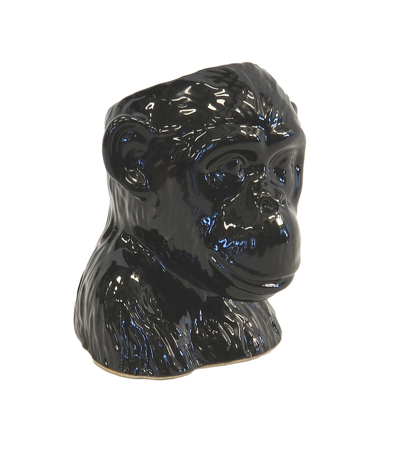 Ceramic monkey head black
