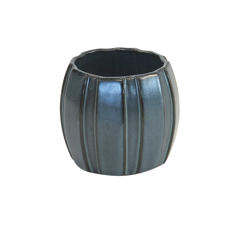 Ceramic cone vase blue small