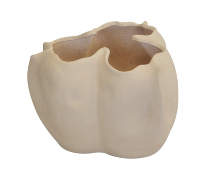Modernize your decor with this sophisticated ceramic sculpture vase. Its 24cm height and 34cm diameter give it an impressive presence while still being compact enough to fit in small spaces. Crafted from premium ceramic porcelain, it's robust enough to endure everyday wear and tear, making it a great addition to any living room. Perfect for both indoor and outdoor decoration.  Ceramic sculpture vase medium  Size  24CM (H) X 34CM (D)  Ceramic porcelain decor planter pot.  Unique Interiors
