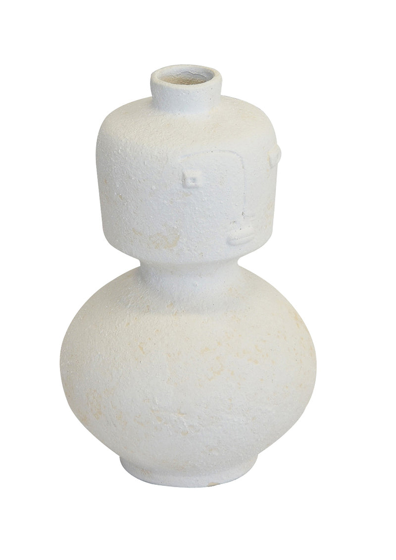 Ceramic face vase white